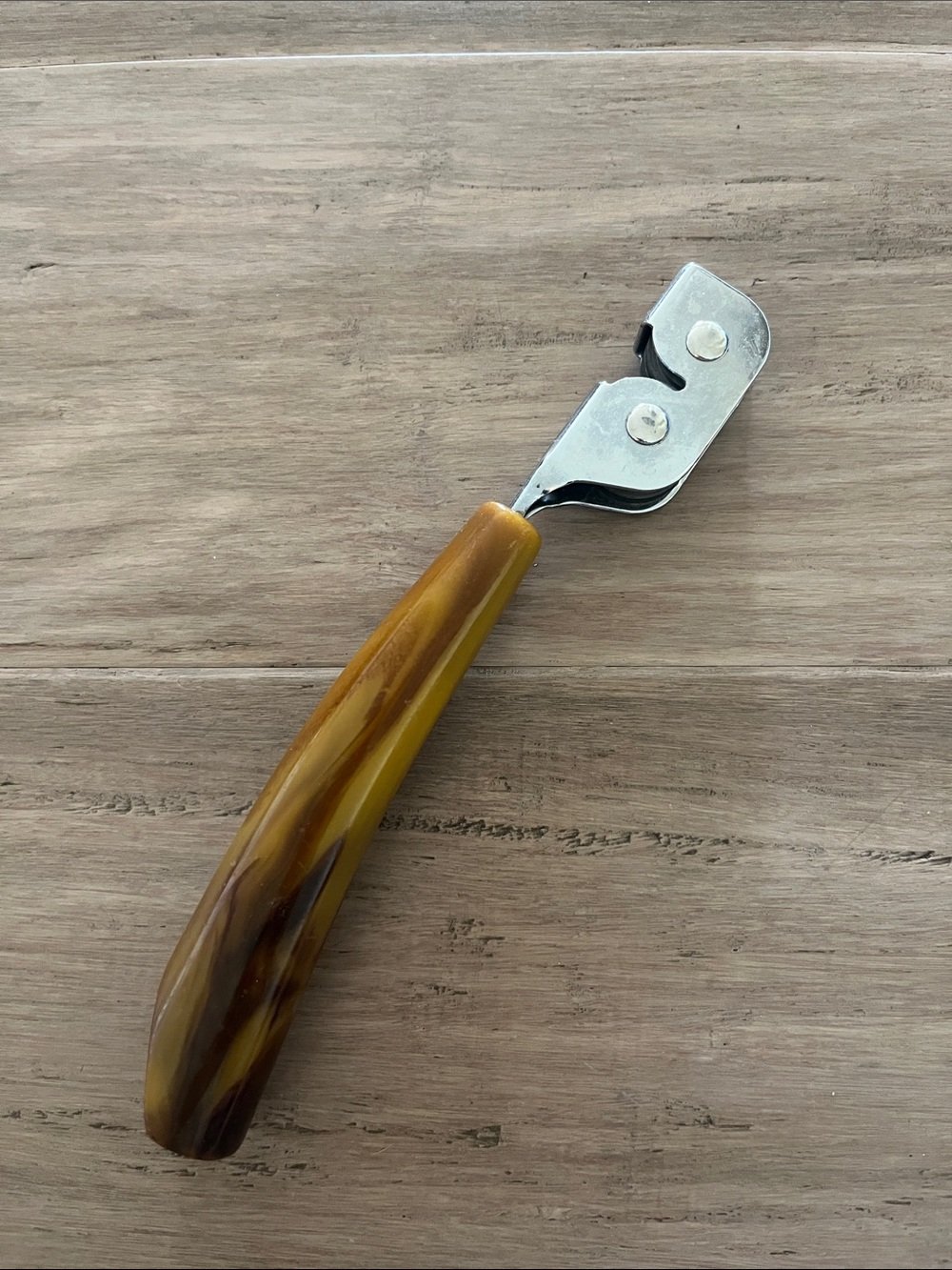 Vintage Bakelite Knife Sharpener Butterscotch Swirl